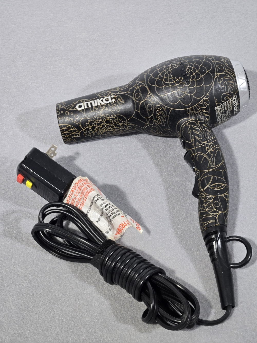 amika Black & Gold Travel Hair Dryer